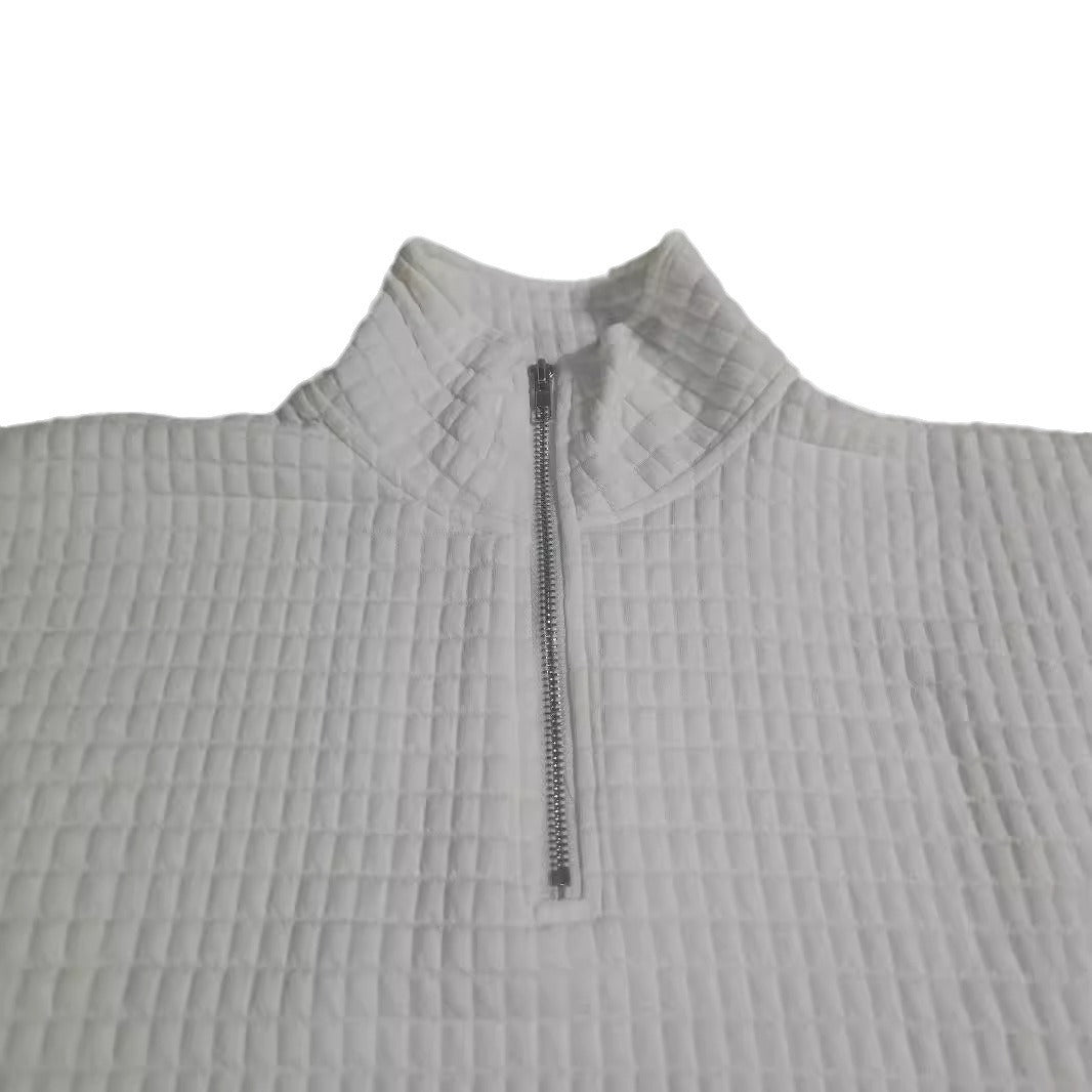 Women's fashionable quilted sweater with half zipper NOVAE