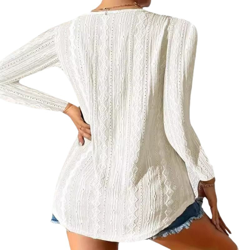 Women's long-sleeved blouse with structured design and button details NOVAE