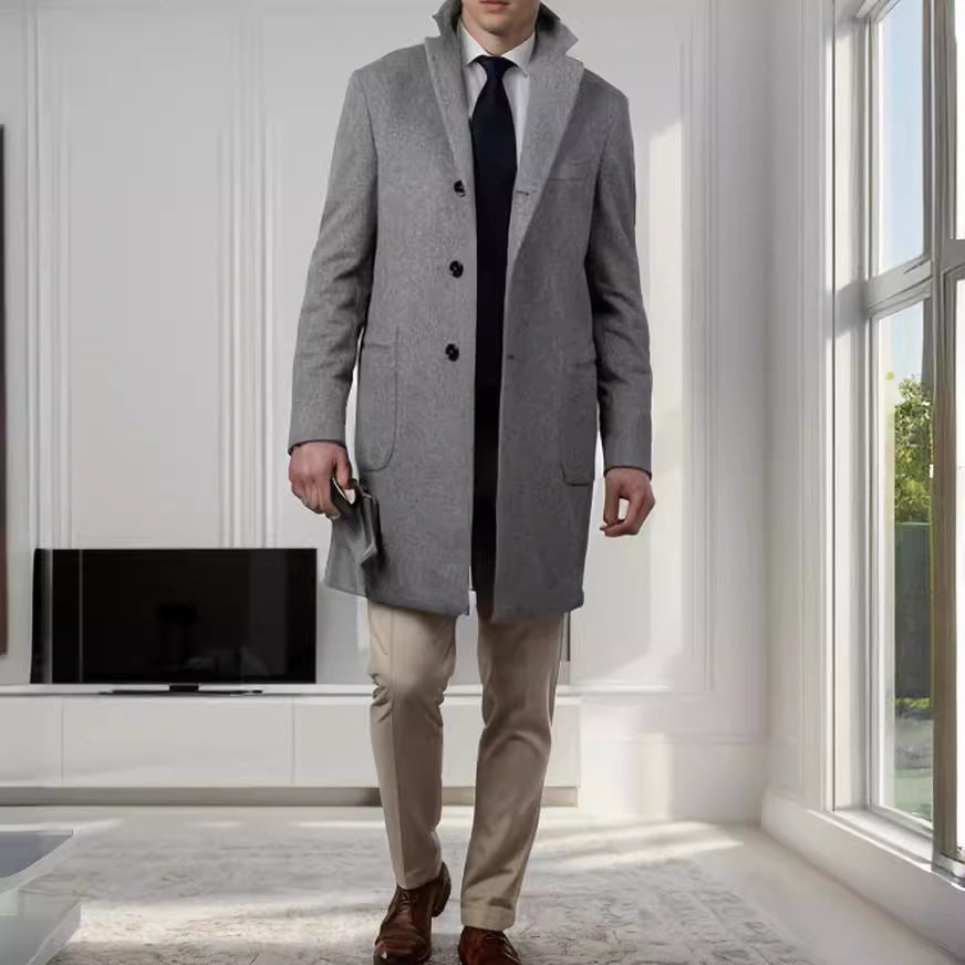 Men's elegant cotton trench coat with stylish pockets and modern cut NOVAE