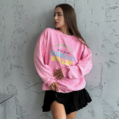 Women's casual sweatshirt with creative lettering NOVAE