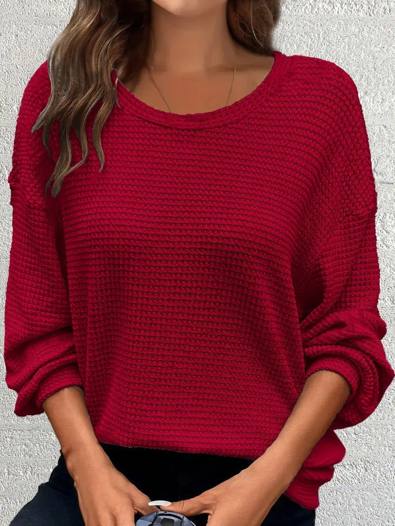 Women's casual knit sweater with a loose fit and elasticated cuffs NOVAE