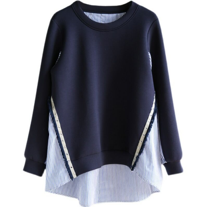 Women's casual sweatshirt with a unique layered design and contrasting details NOVAE