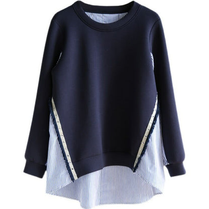 Women's casual sweatshirt with a unique layered design and contrasting details NOVAE