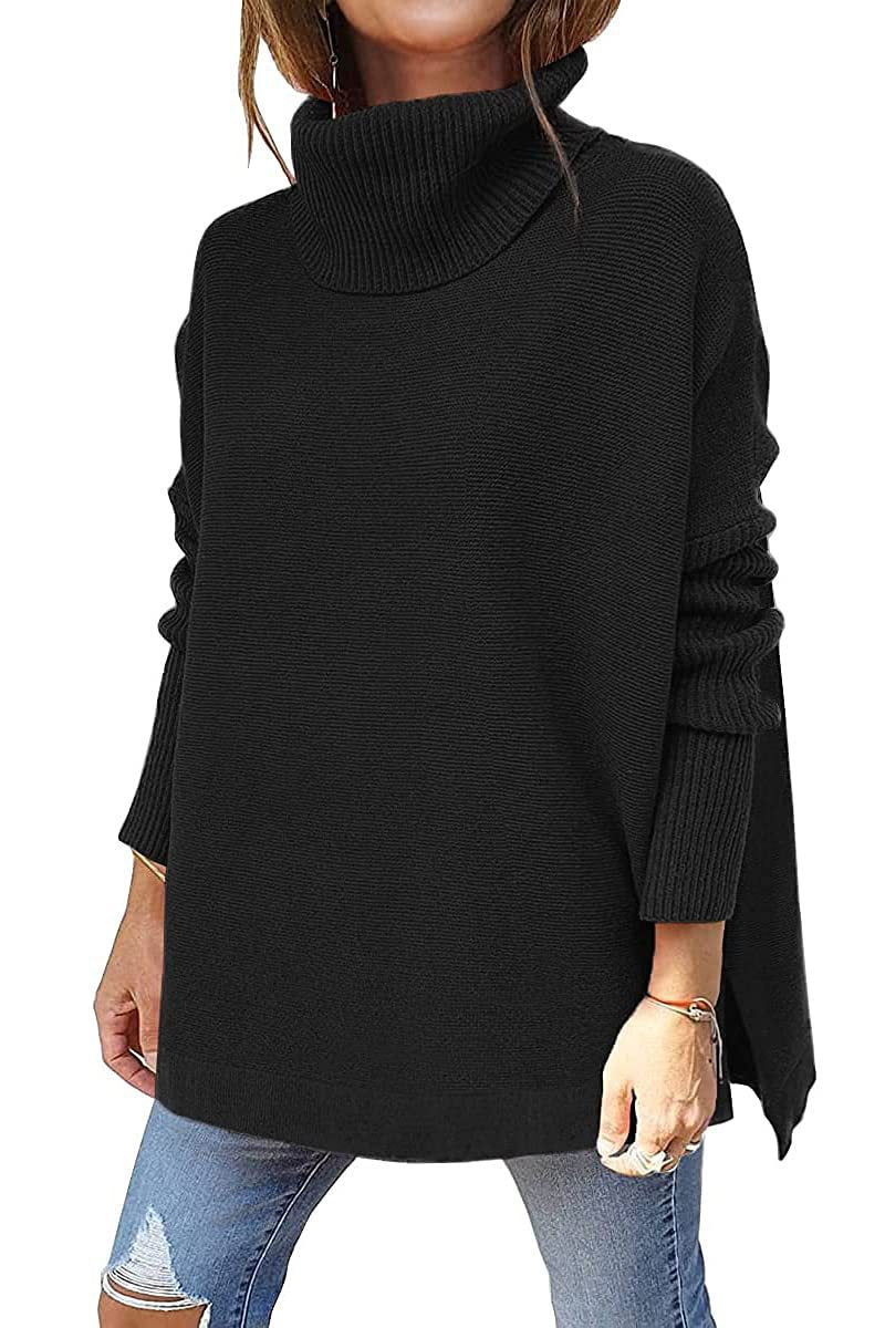 Women's comfortable roll-neck sweater with soft knit pattern NOVAE