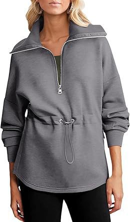 Women's casual hooded sweatshirt with practical drawstring adjustment NOVAE
