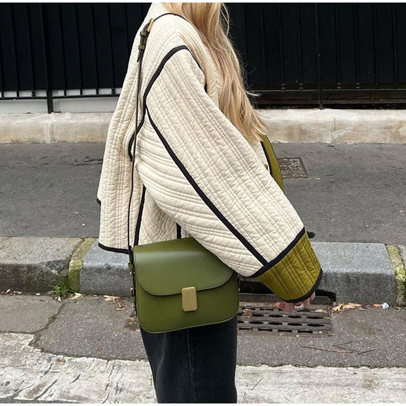 Women's quilted transitional jacket with decorative pockets NOVAE