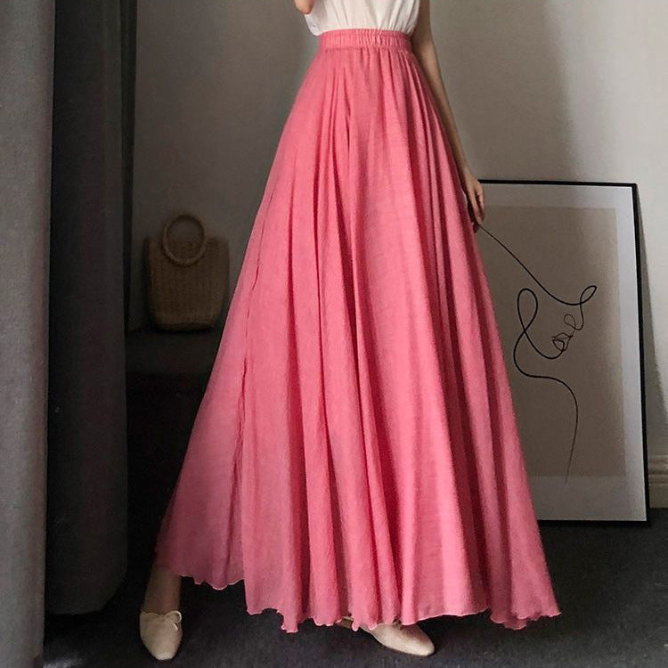 Women's maxi skirt with elastic waistband and soft fabric NOVAE