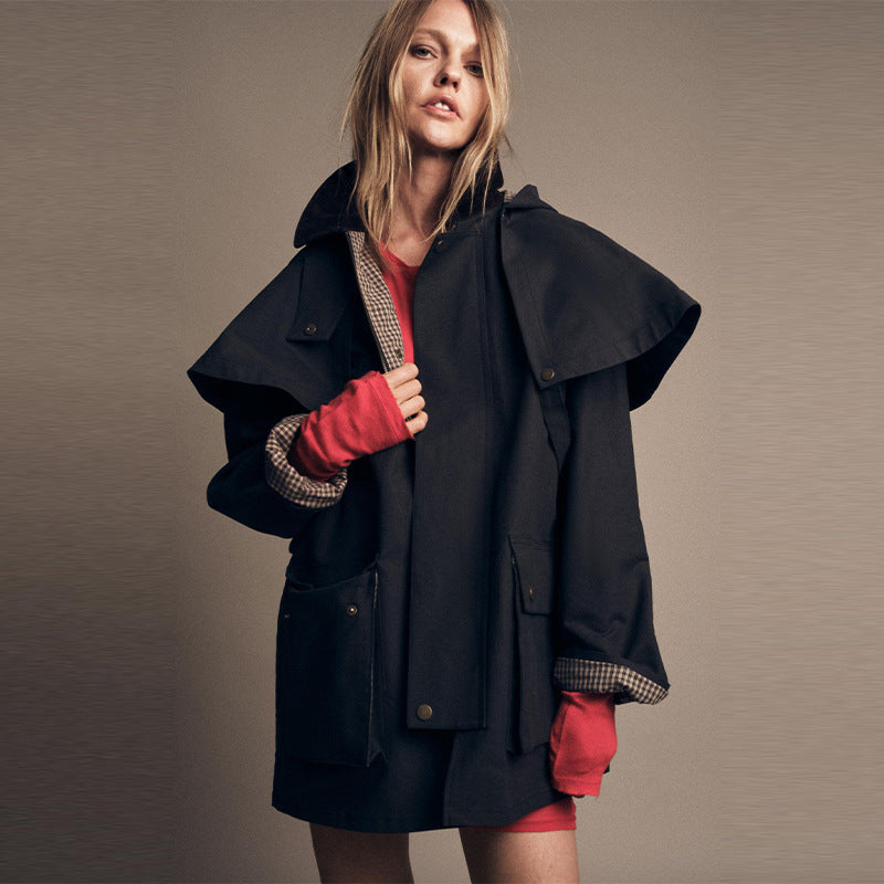 Women's water-repellent outdoor jacket with innovative hood design NOVAE