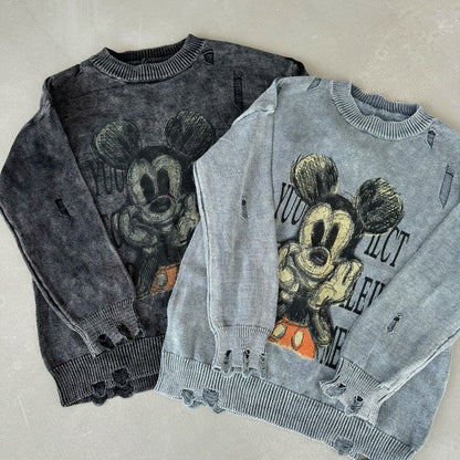 Women's oversized sweatshirt with a creative Disney motif and fashionable perforated details NOVAE