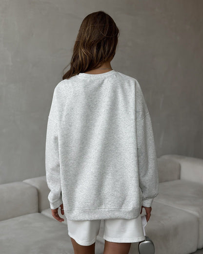 Women's casual sweatshirt with dropped shoulders and soft lining NOVAE