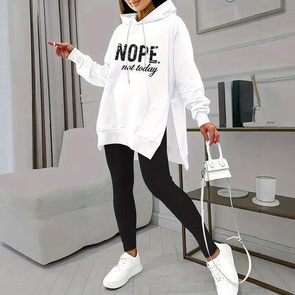 Women's oversized hoodie with creative lettering and a relaxed fit NOVAE