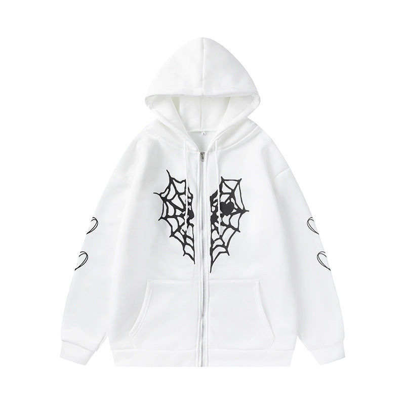 Women's hooded jacket with striking spider motif and practical pockets NOVAE