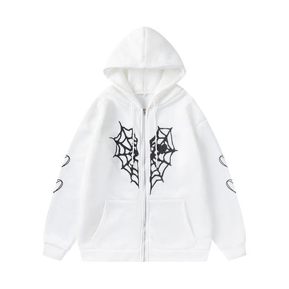 Women's hooded jacket with striking spider motif and practical pockets NOVAE