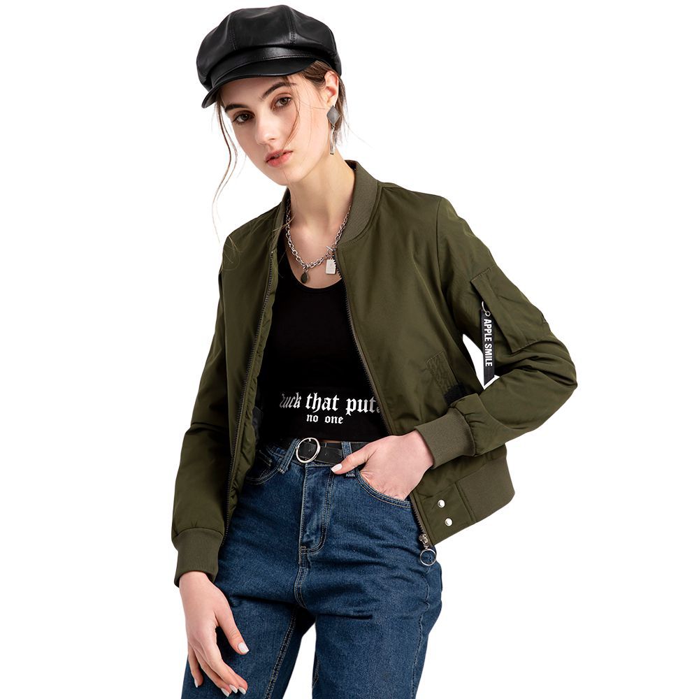 Women's fashionable bomber jacket with practical pockets and side panels NOVAE