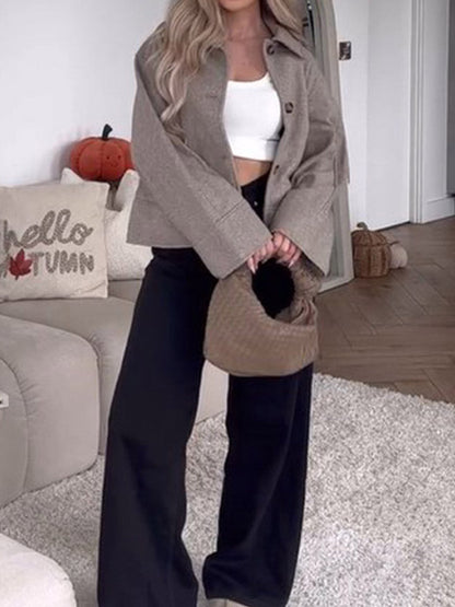 Women's fashionable oversized jacket with innovative collar NOVAE