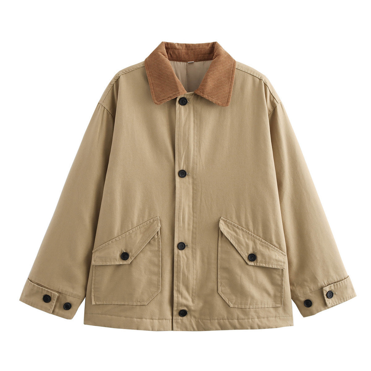 Women's relaxed utility jacket with ribbed collar and practical pockets NOVAE