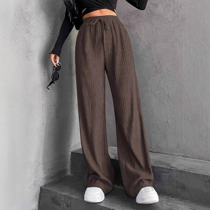 Women's wide pleated trousers with elasticated waistband NOVAE