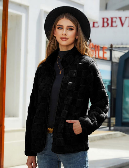 Women's Cozy Transitional Jacket with Textured Surface NOVAE