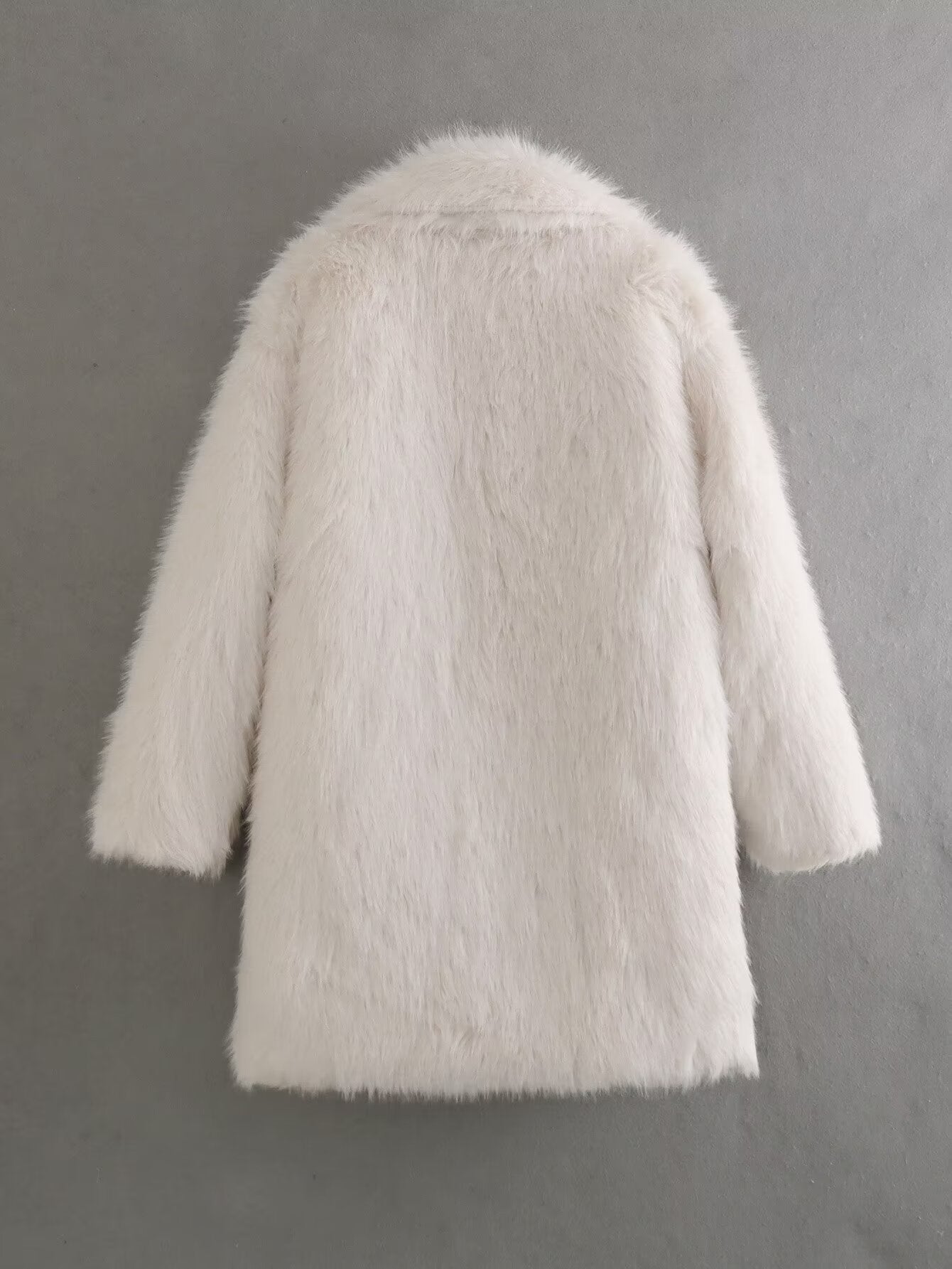 Women's fleece coat with double lapels NOVAE