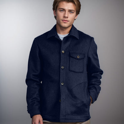 Men's elegant boucle jacket with practical pockets NOVAE