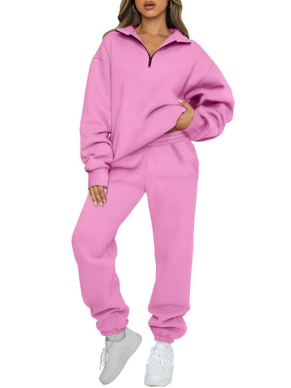 Women's casual hoodie tracksuit with zip and waistband-free trousers NOVAE