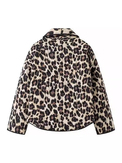 Women's fashionable leopard print jacket in a casual cut with practical pockets NOVAE