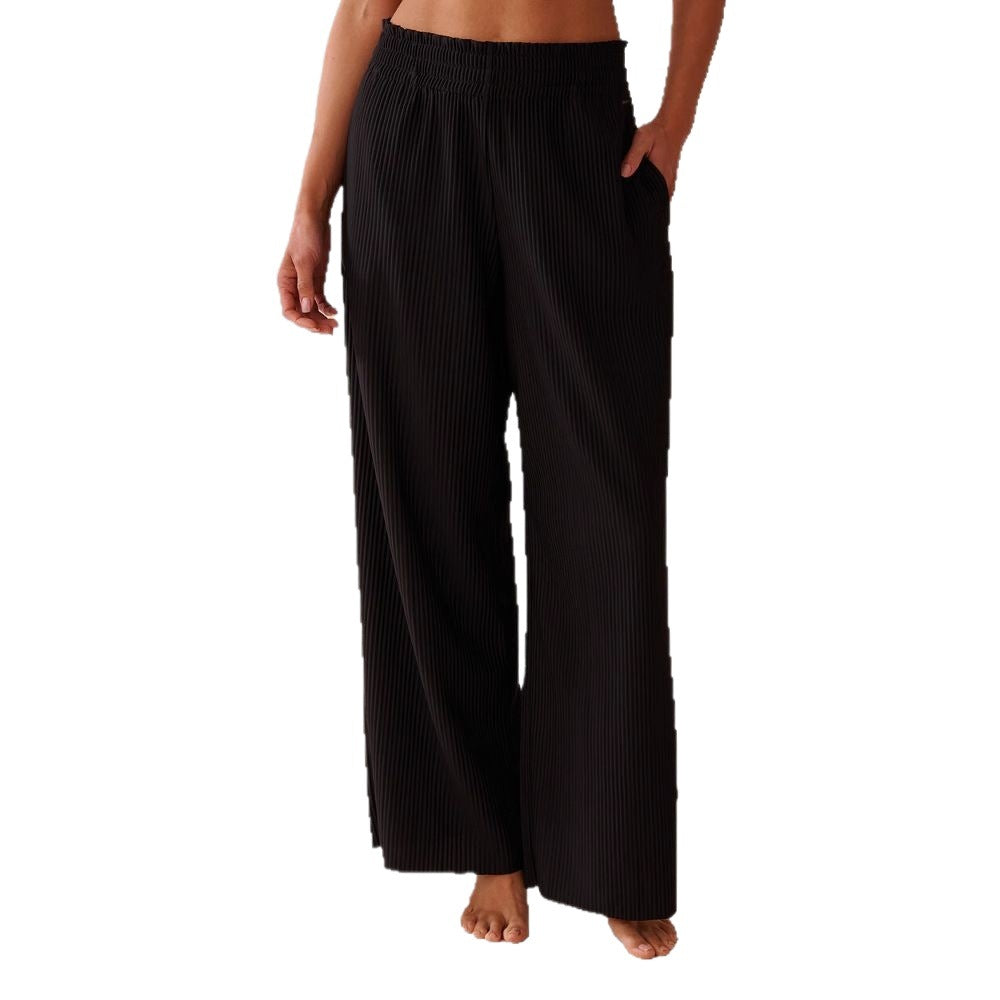 Women's pleated trousers with elasticated waistband and side pockets NOVAE