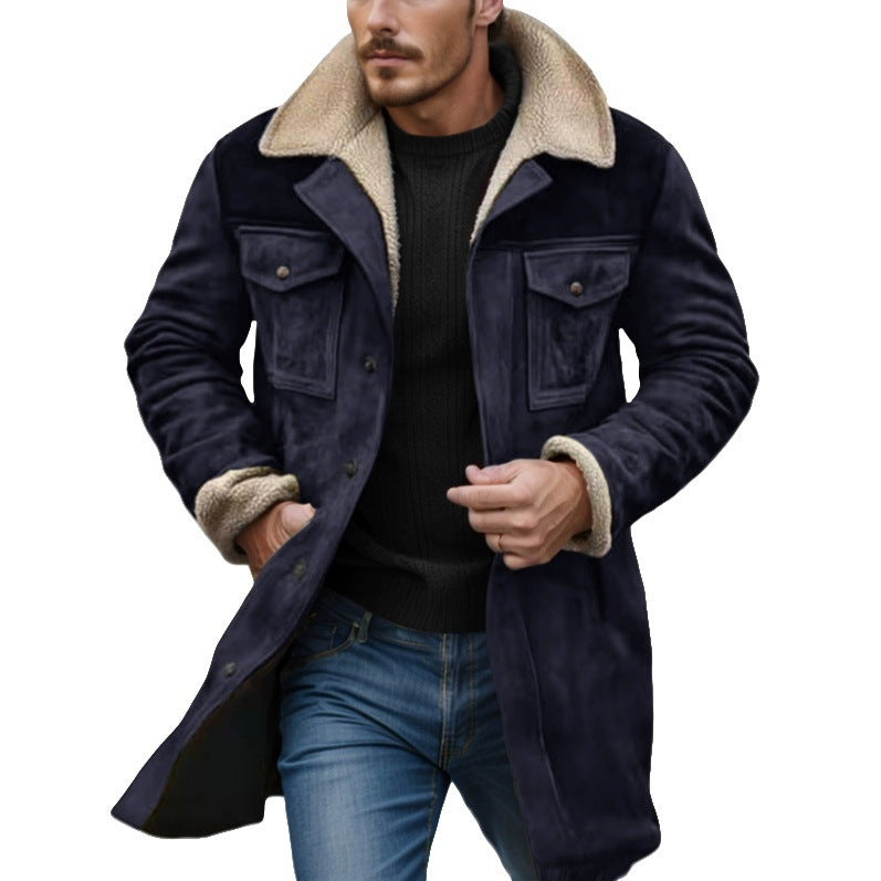 Men's playfully chic suede jacket with warm fleece lining NOVAE
