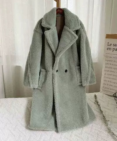 Women's cozy oversized winter coat with soft teddy fleece NOVAE