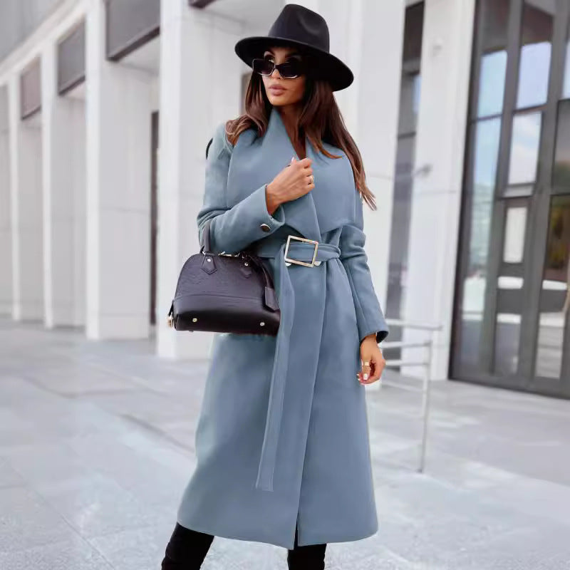 Women's Elegant Coat with Belt and Classic Cut NOVAE