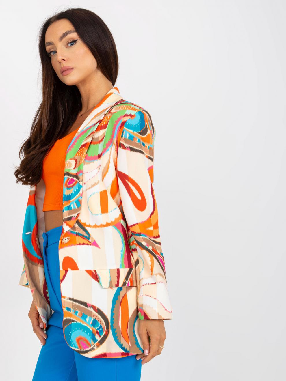 Women's elegant blazer with colorful pattern and modern accents NOVAE