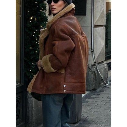 Women's casual oversized fur coat NOVAE