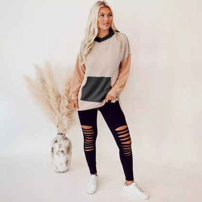 Women's casual hoodie with structured design and practical pockets NOVAE