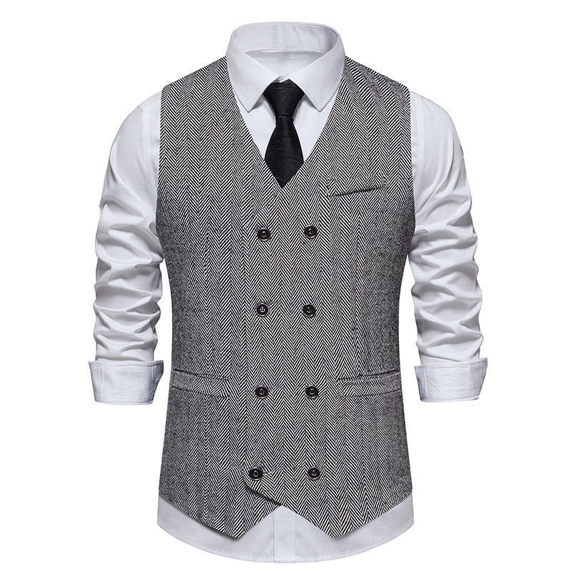Men's elegant herringbone vest NOVAE
