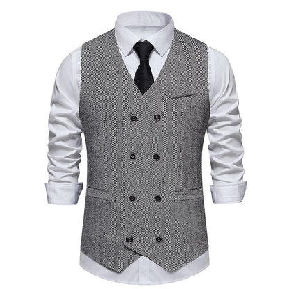 Men's elegant herringbone vest NOVAE