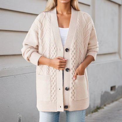 Women's structured cardigan with practical pockets NOVAE