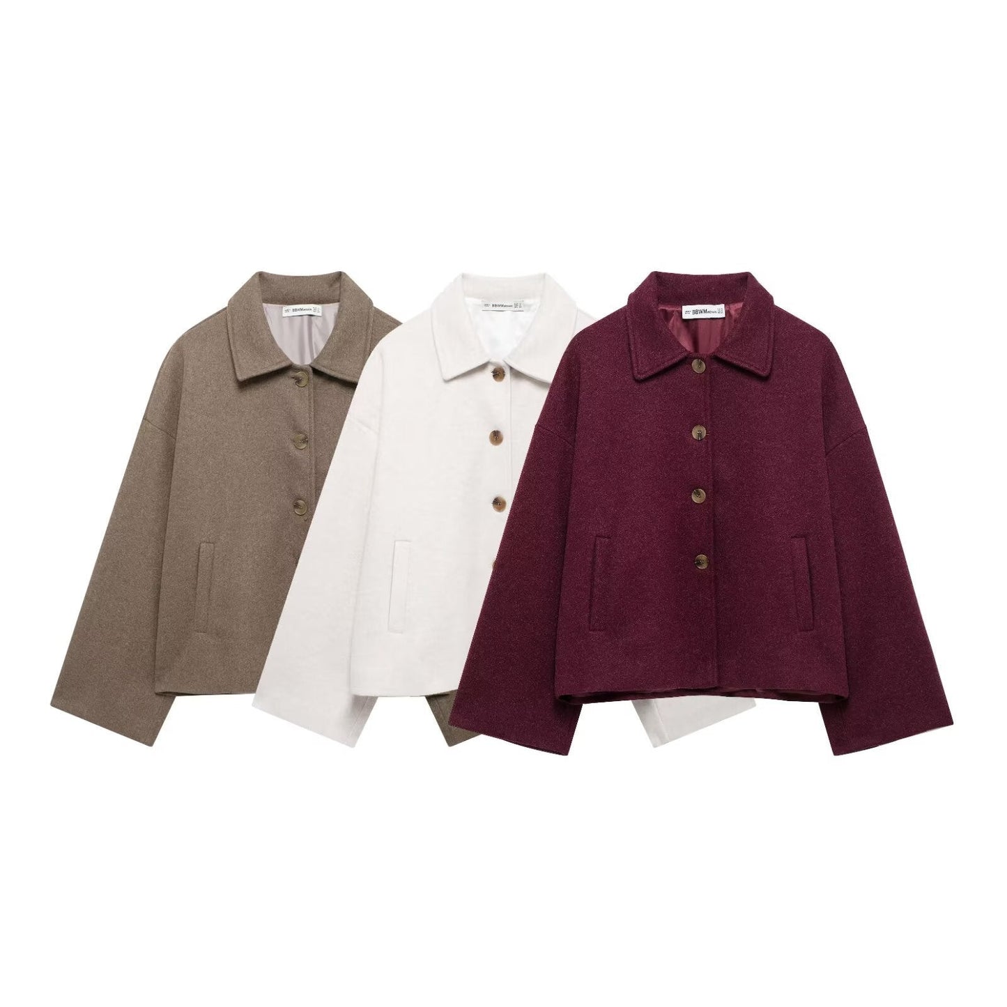 Women's chic blouson jacket made of soft fabric with button closure and pockets NOVAE