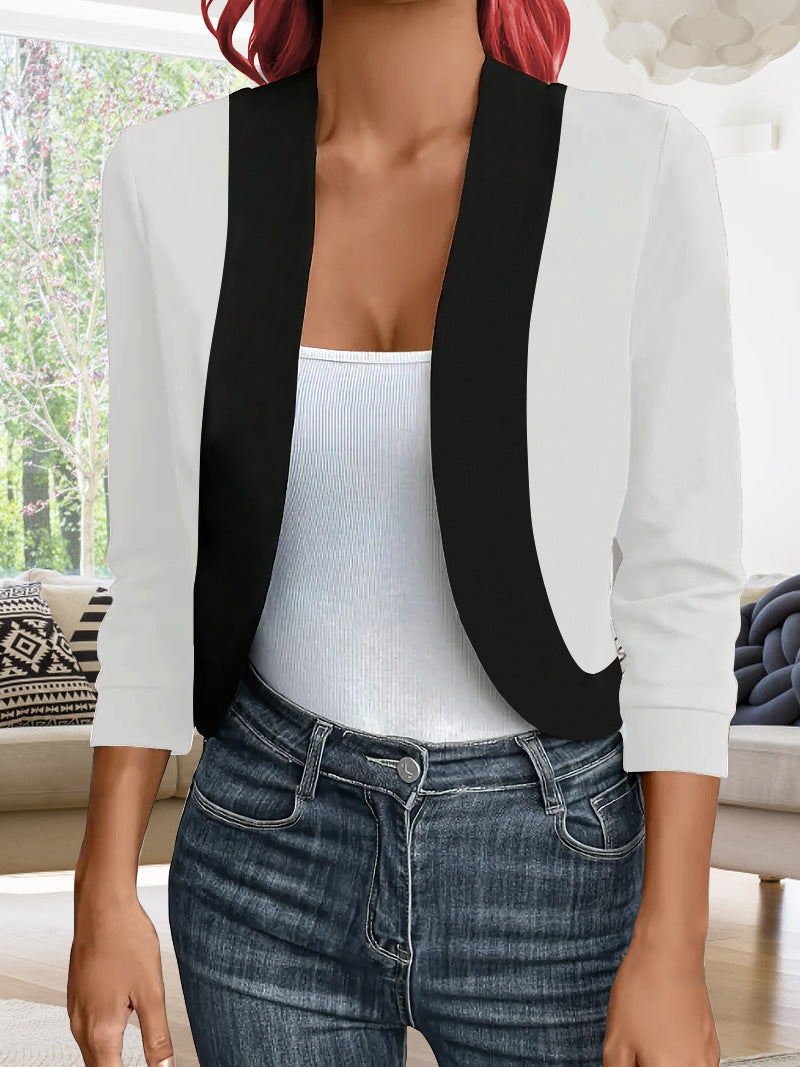 Women's Elegant Blazer Jacket with Modern Cut and Contrast Details NOVAE