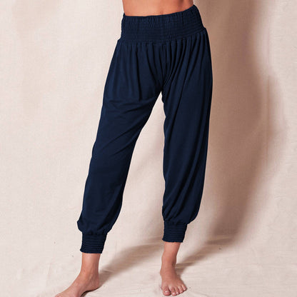 Women's Casual Harem Pants with Elastic Waistband and Side Pockets NOVAE