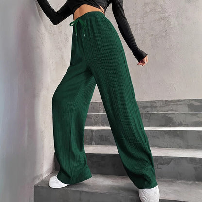 Women's wide pleated trousers with elasticated waistband NOVAE