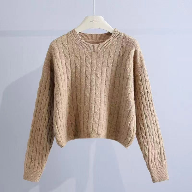 Women's chunky knit sweater with a textured pattern and relaxed fit NOVAE