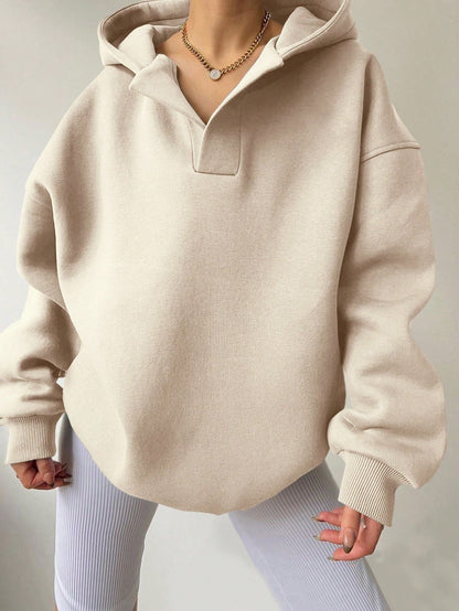 Women's oversized hoodie with fashionable collar and voluminous sleeves NOVAE
