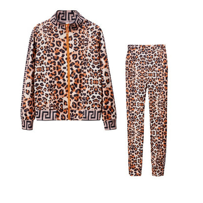 Women's tracksuit with urban leopard print and comfortable details NOVAE