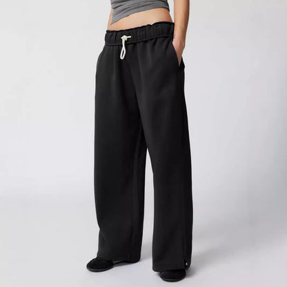Women's wide-leg leisure trousers with elasticated waistband and drawstring NOVAE
