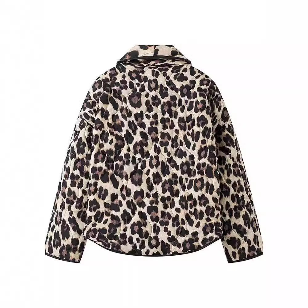 Women's plus-size blazer with animal print and elegant accents NOVAE
