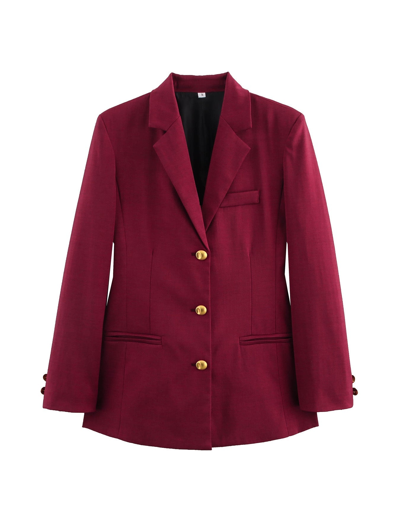 Women's checked blazer with gold buttons and practical pockets NOVAE