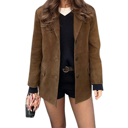 Women's luxurious suede blazer with elegant cut NOVAE