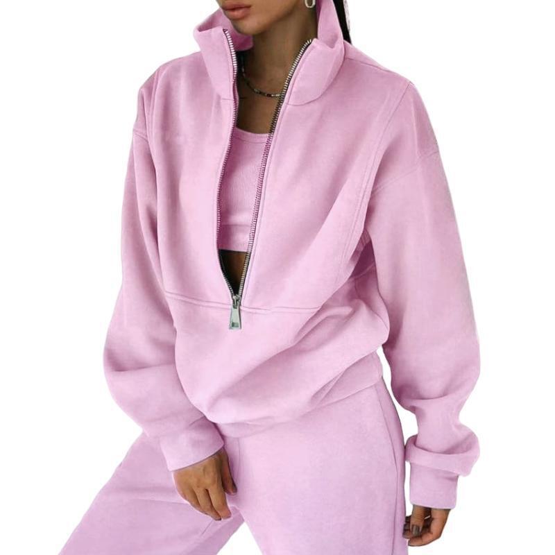 Women's sweatshirt with high collar and zipper NOVAE