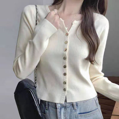 Women's cardigan with mother-of-pearl buttons NOVAE