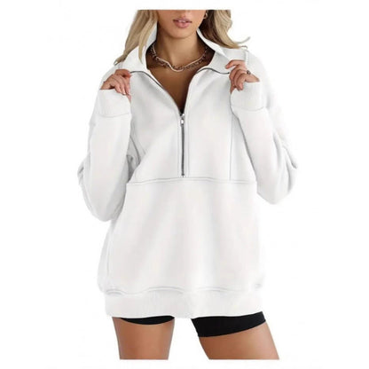 Women's sweatshirt with half zipper and oversized cut NOVAE